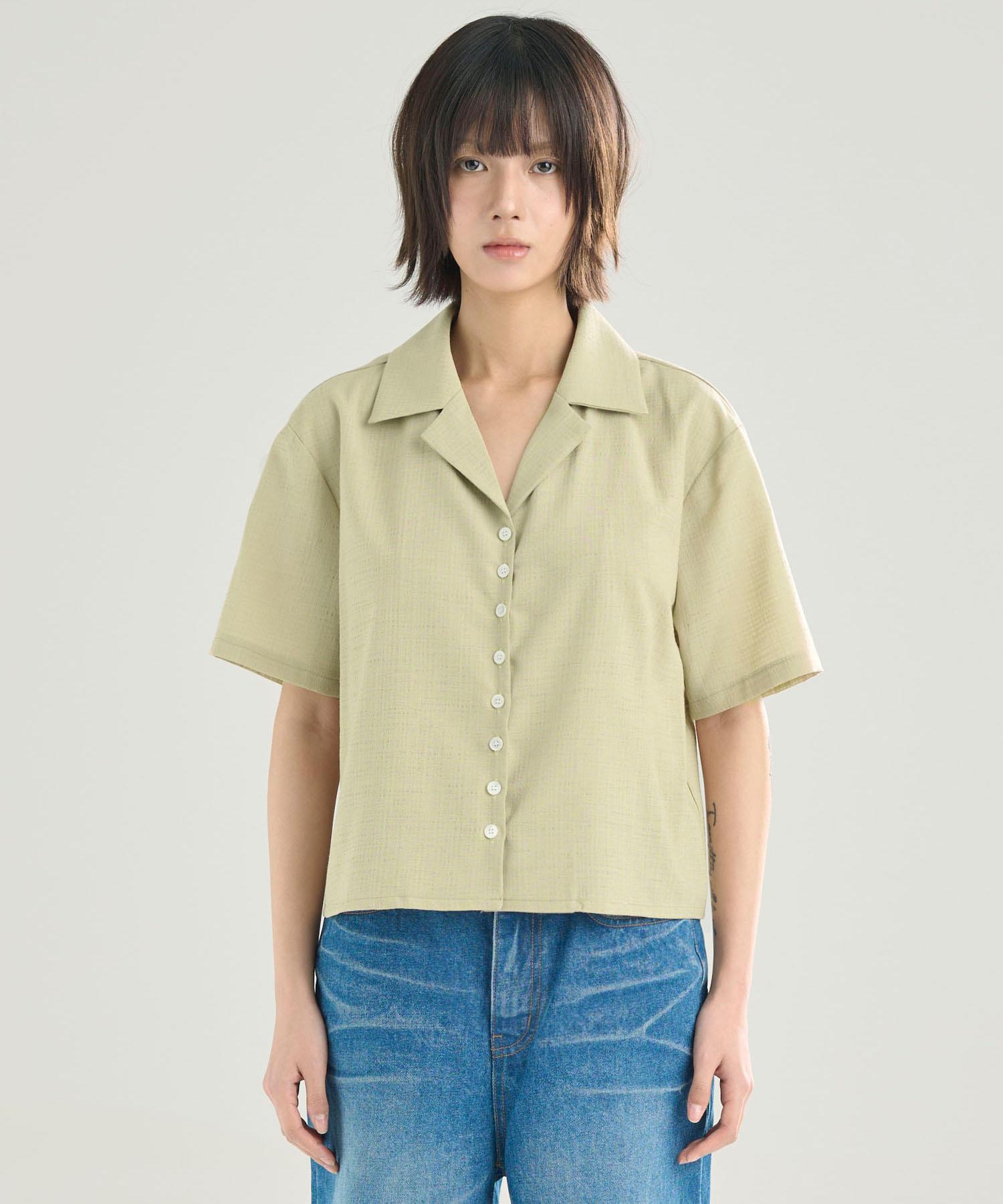 Sunnid Open Collar Shirt Beige Beige/Free