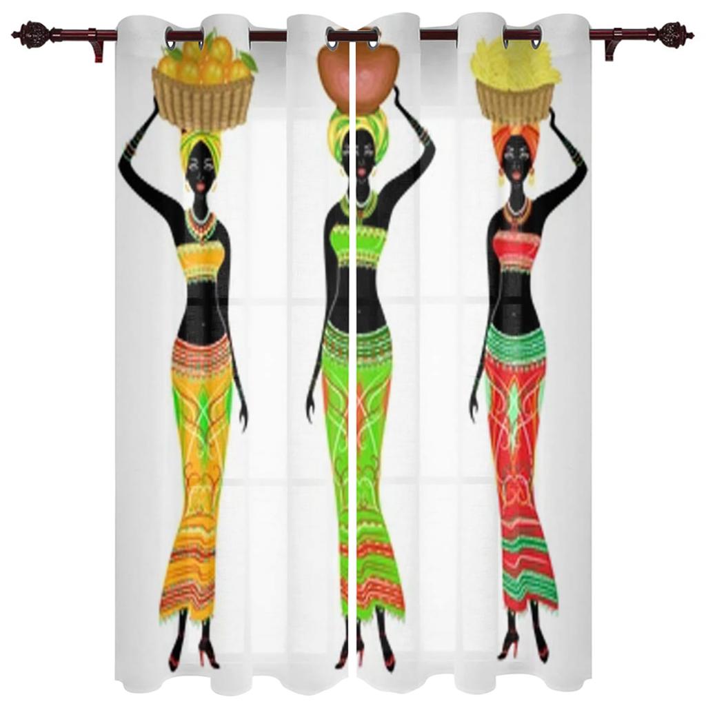 Africké ženy okenní závěsy do obývacího pokoje dětská ložnice Ošetření okenních rolet Kuchyňské závěsy