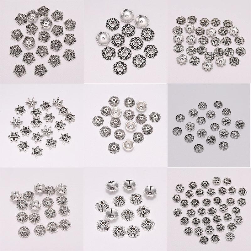 6 8 9 10 12mm Bead Caps For Jewelry Bead Caps End Receptacle Hollow Out Flower Torus DIY Spaced Apart Jewelry Making