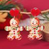 Festive Snowman & Santa Claus Christmas Earrings Set
