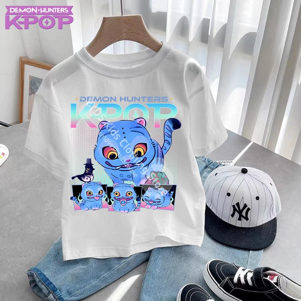 KPop Demon Hunters Kids Clothes 2025 Hot Anime Cotton T-shirt Harajuku Girls Casual Shirt Gift Fashion Movie Toddler T Shirts