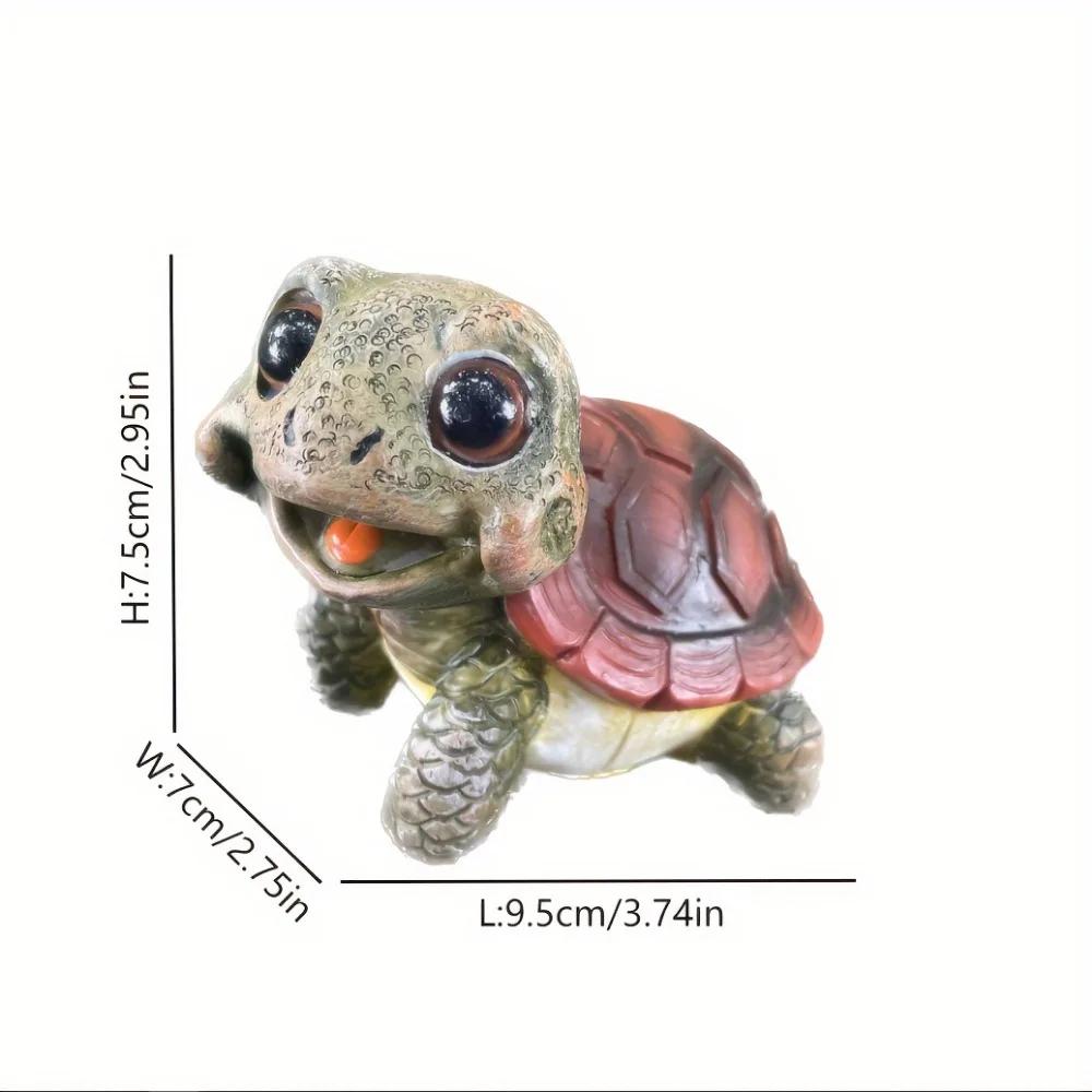 Charming Cartoon Big Eyed Turtle - Resin Crafts for Garden, Courtyard, Home Decoration Miniatures