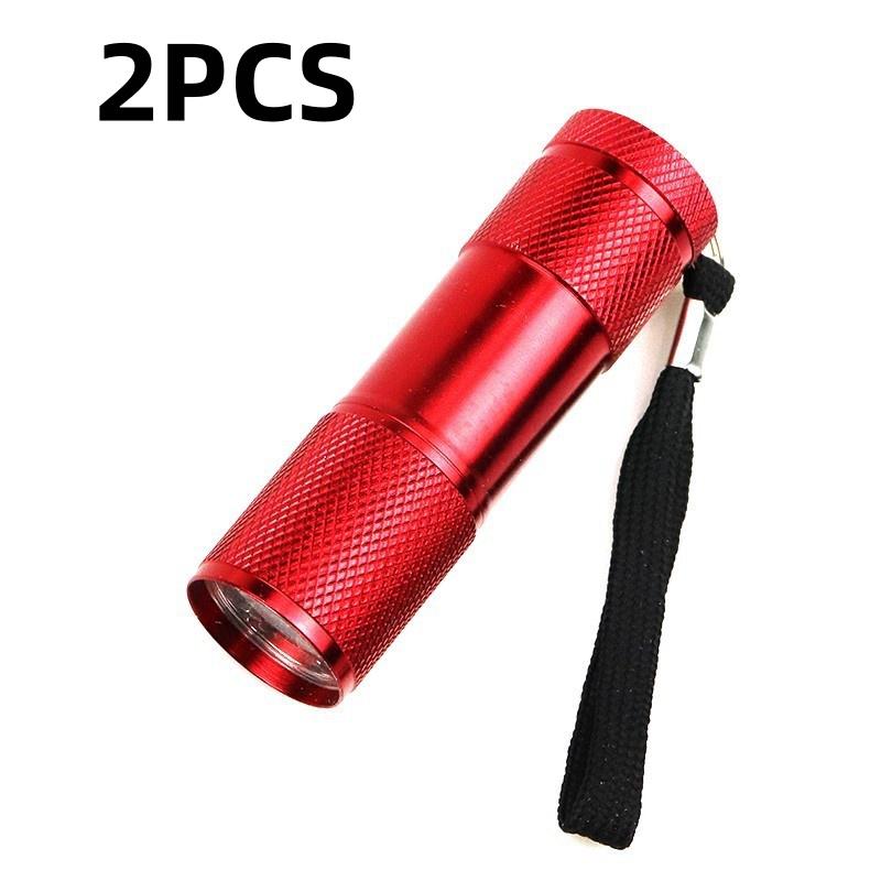 1/2/5Pcs 395nm UV Flashlight, 9LED Purple Light Anti-Skid Torch with Rope, Professional Portable Gadget