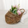 Panier à Fleurs en Osier Rotin Fait Main Suspendu au Mur Pour Jardin Plante Grimpante Pot Support de Plantes Décoration Intérieure Jardinière Murale