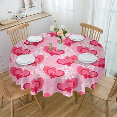 Roze Stippen Rond Tafelkleed Festival Dineren Waterdicht Tafelkleed Tafelkleed Voor Bruiloft Feest Decor