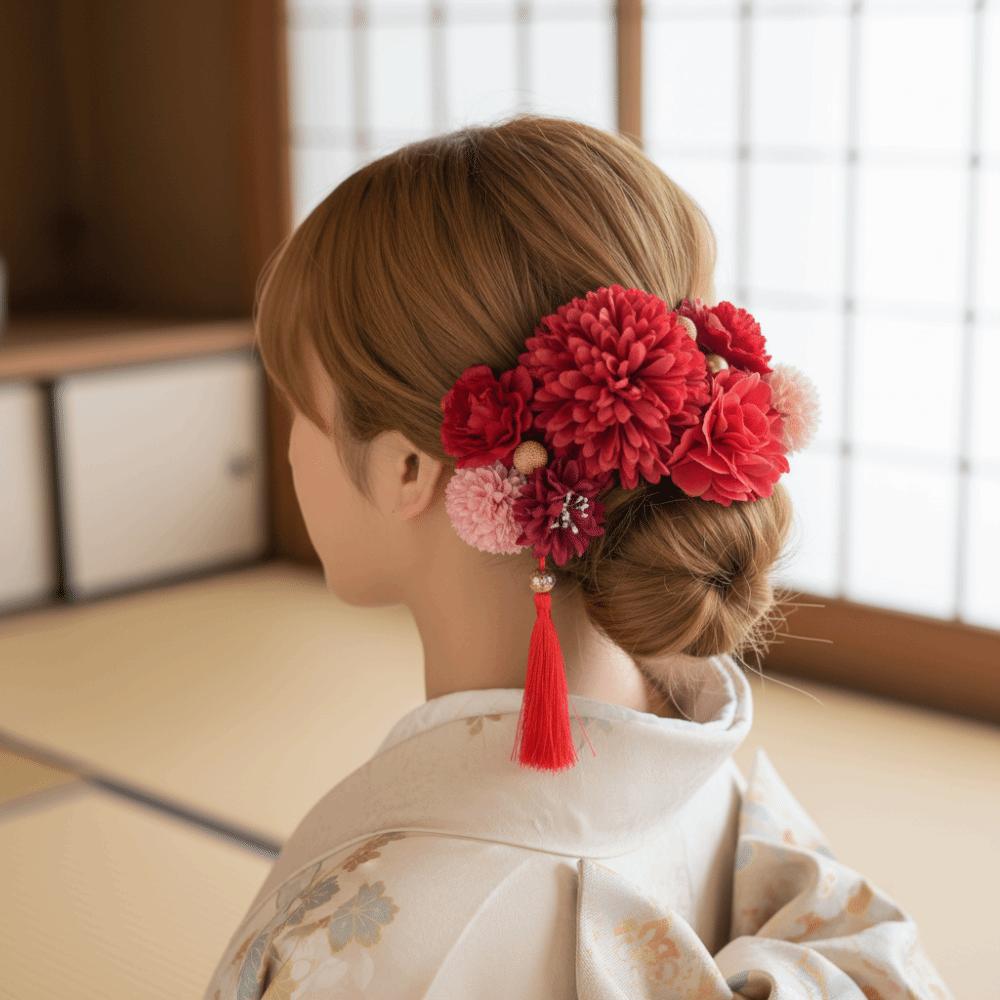 Flower Flower Hair Forks Japanese Style Tassels Hair Stick  Kimono Accessory