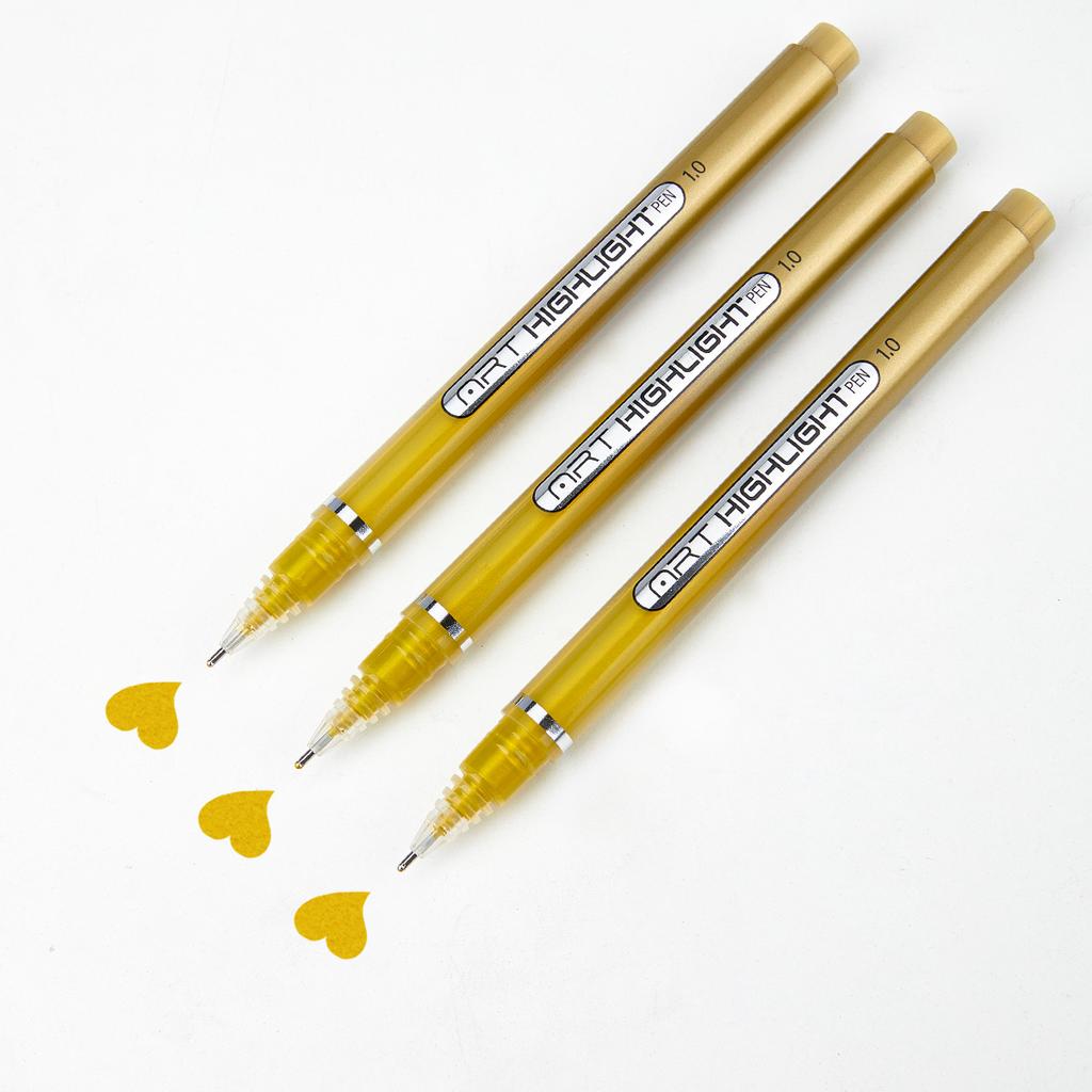 1mm Extra Feine Spitze 3/6er Pack Gelstift Set Weiß, Gold und Silber Gel-Tinte Stifte für Künstler, Weißer Gelstift, Weißer Tintenstift