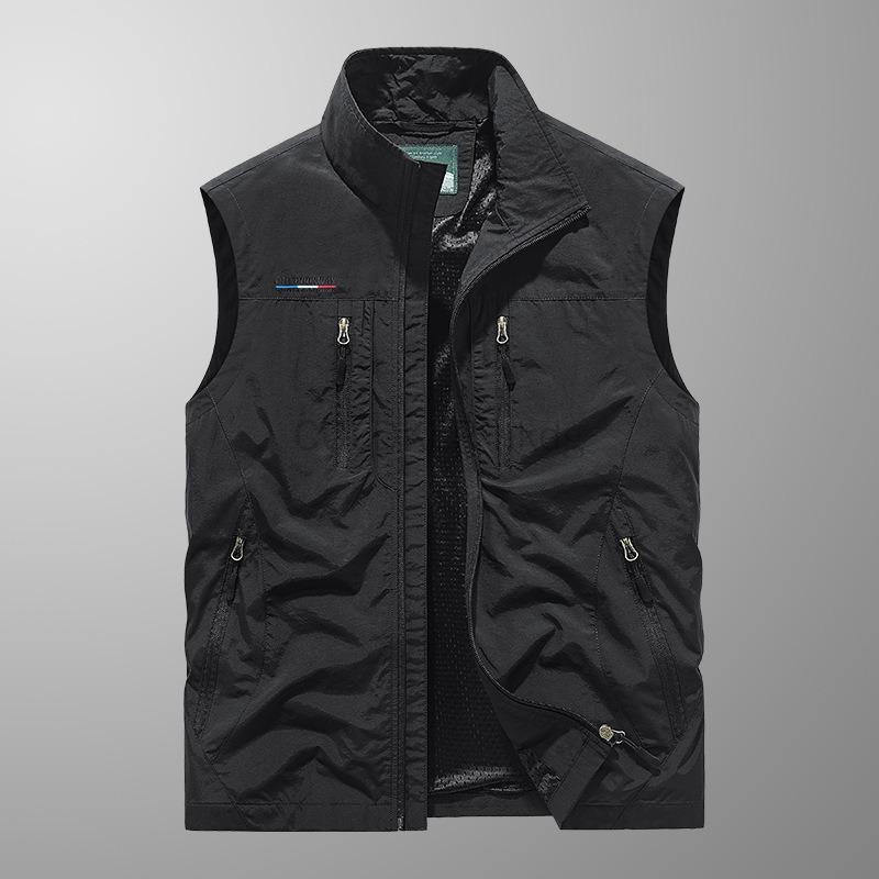 2025 Outdoor Leisure Vest Men's New Multi-Pocket Breathable Outdoor Cargo Jacket Coat High-Quality Design Hiking Fishing Vest