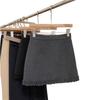 Woolen High-Waist A-Line Skirt for Women - Spring/Autumn Lace Patchwork Short Skirt