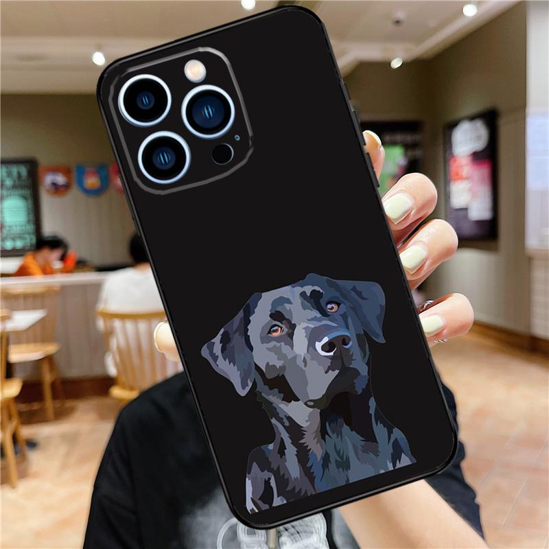 Black Labrador Dog Case For iPhone 17 16 15 14 13 12 11 Pro Max Mini Plus 16e 17 Air Bumper Cover Accessories