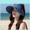 Vintage Wash Denim Sun Hat With Large Brim For Summer And Spring Outdoors