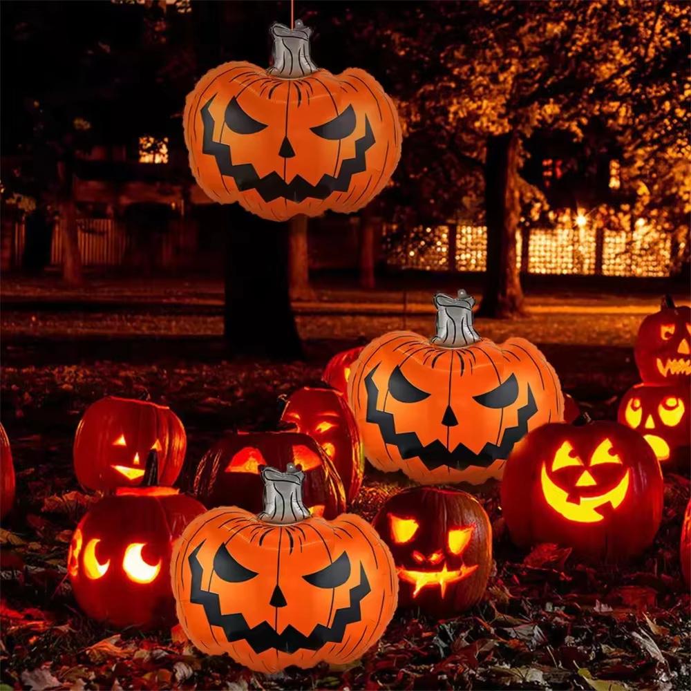 3pcs Halloween Pumpkin Balloons for Halloween Party Horror Theme Halloween Party, Haunted House, Room, Doorway Outdoor Decor