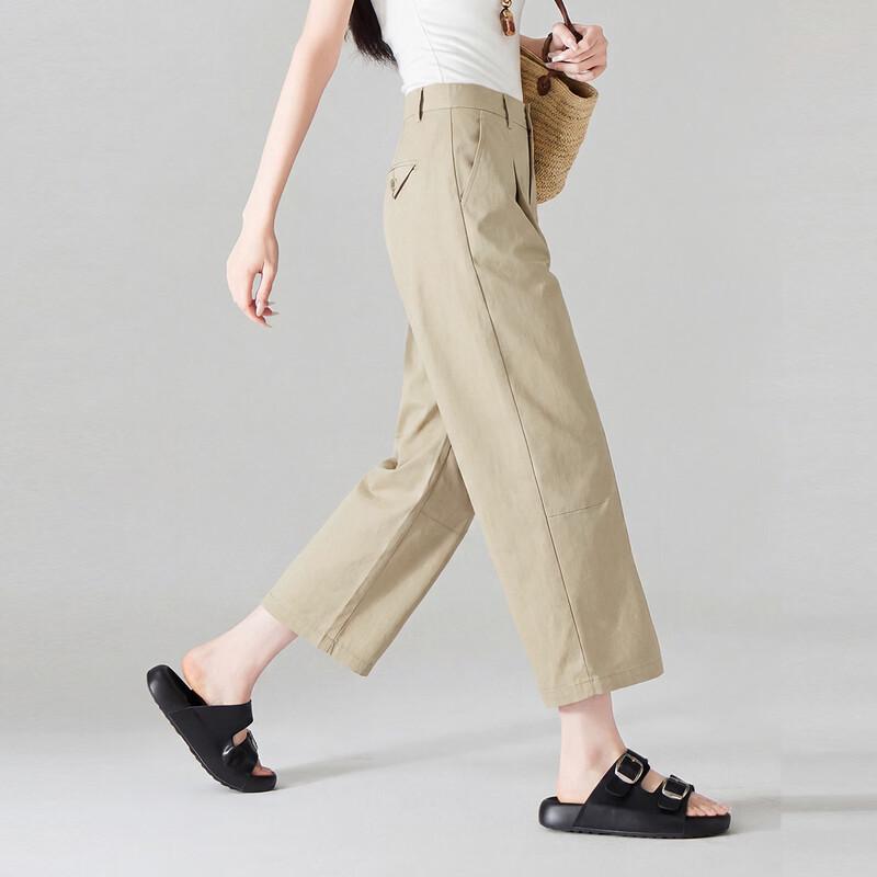

Women s High-Waisted Loose Straight-Leg Casual Pants S
