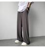 Men's 2025 Summer Ice Silk Loose Straight-Leg Pants - Thin, Trendy, Korean Style, Plus Size.