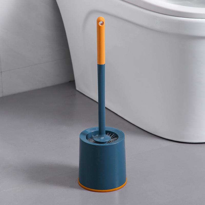 Wandmontiertes Toilettenbürsten-Set - Langer Griff, Keine Toten Winkel, Stanzfreies Design für Einfache Badezimmerreinigung