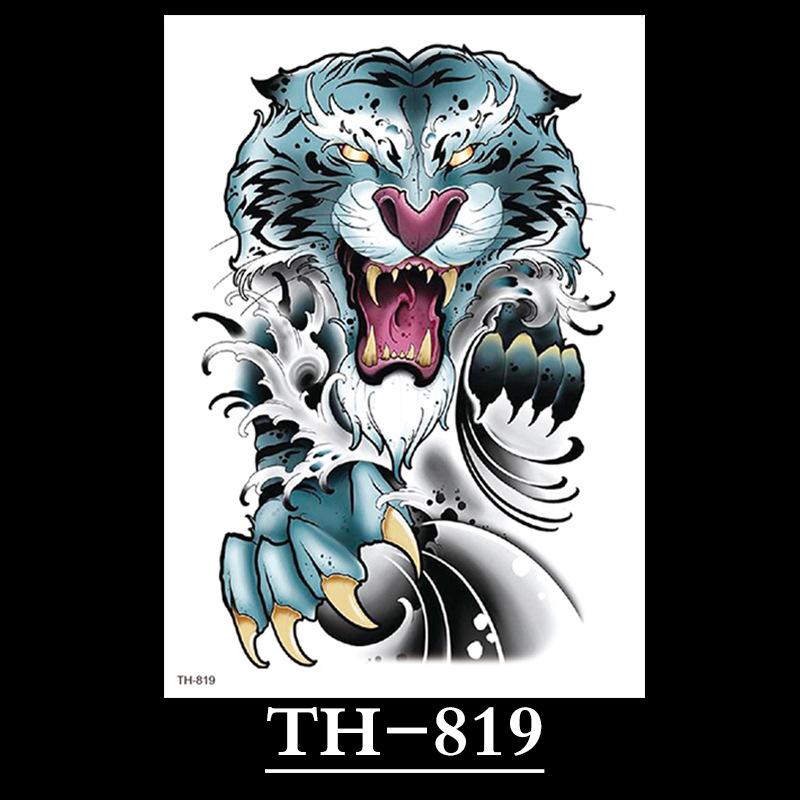 Animal Tattoo Sticker, Liger Tattoo Sticker, Half Arm Waterproof Tattoo Sticker, Large Picture Temporary Sticker Tattoo