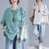 Summer New Cotton and Linen Women's Tops Loose Short-sleeved T-shirts for Women