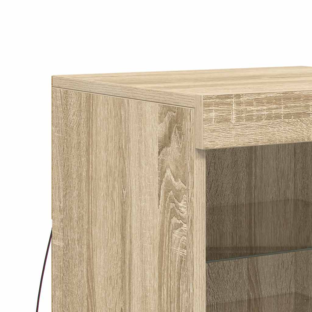 Sideboard with LED Lights Sonoma Oak 41 x 37 x 67 cm