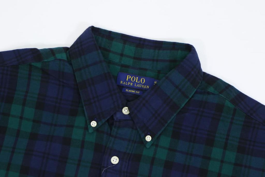Polo Ralph Lauren Classic Fit Blackwatch Check Cotton Long Sleeve Size Multi Men's Button-Down Shirt, Small, (Product Code 01030060)