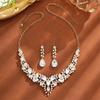 Bridal Jewelry Set: Zircon Necklace & Earrings for Wedding or Evening Gown