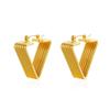 IMI Titanium Steel Twisted Line Hoop Earrings - Light Luxury Geometric Design