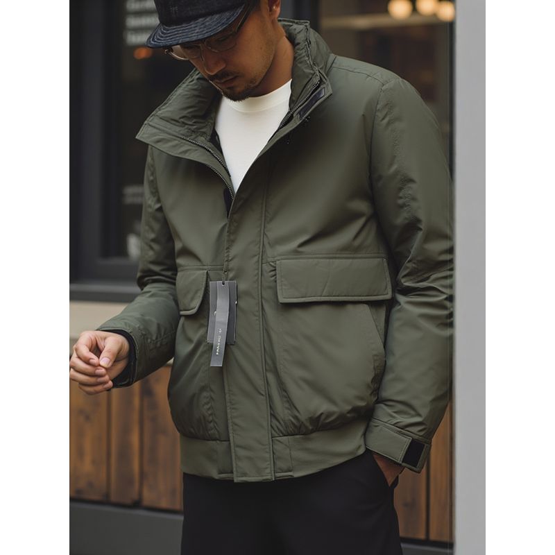 Mountain-Style Outdoor Functional Workwear Stand-Collar Down Jacket for Men, Winter Thickened Cotton-Padded Jacket, Export Men's Cotton Coat