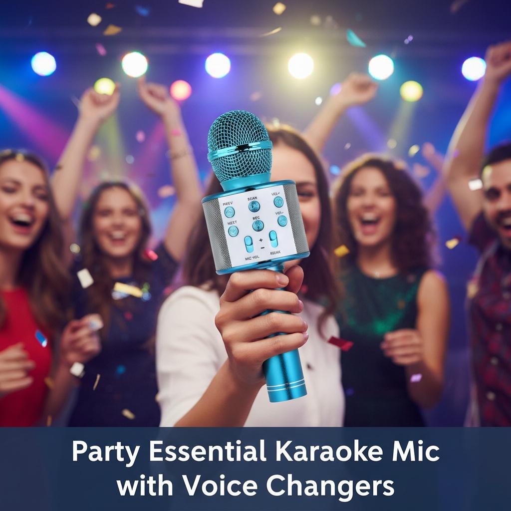 Handheld Karaoke Mic Speaker All-in-One Bluetooth 5.0 with TWS Connection HIFI Stereo Sound Microphone for Family Gathering