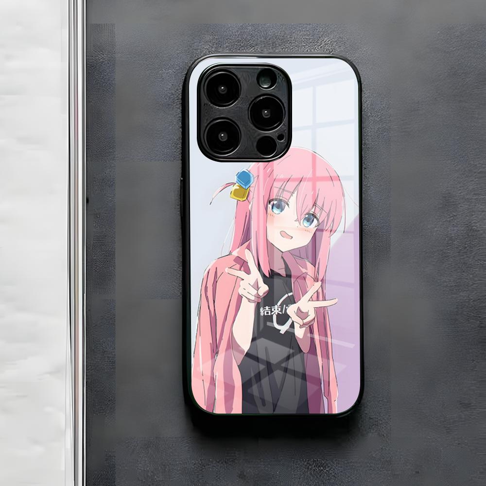 B-Bocchi The Rock H-Hitori Gotoh Custodia per Telefono Per IPhone 17 Air 16 E Pro Max 15 14 13 Mini 12 Pro 11 Max Plus Copertura in Vetro Nero