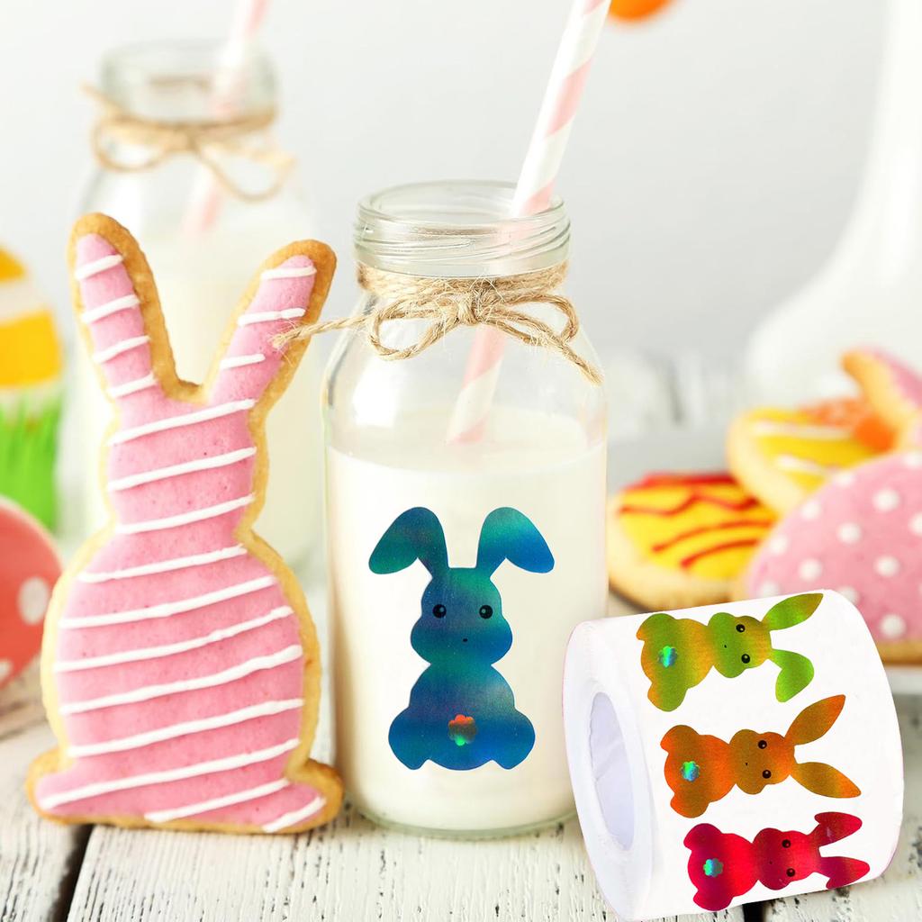 500 Sheets/roll Of Easter Stickers, Stickers, Cartoon Bunny Easter Eggs, Cute Rewards, Children's Small Fresh Label Stickers