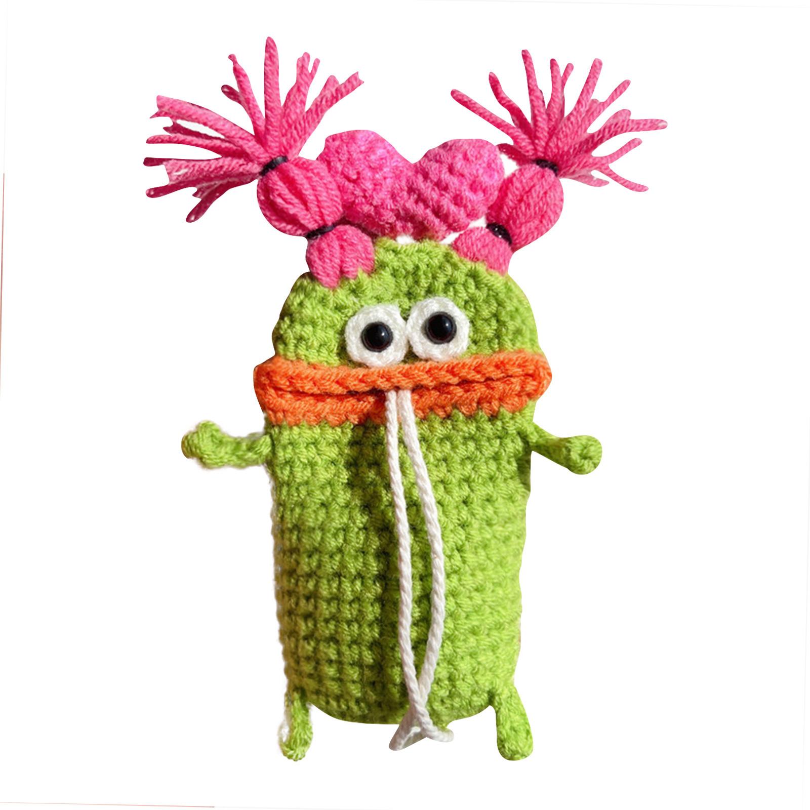 

Вязаный крючком чехол/держатель для ключей ручной работы, новинка, вязанный крючком чехол для ключа от машины с носиком в виде колбасы, милый чехол для ключа из пряжи для ручного вязания крючком One Size