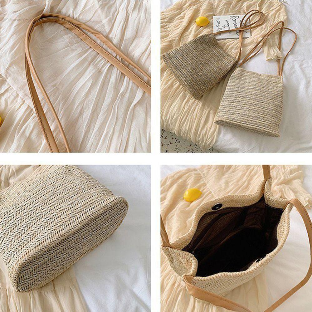 Summer Straw Weave Bag Beach Women's Tote Bag New Straw Shoulder Bag  Travel