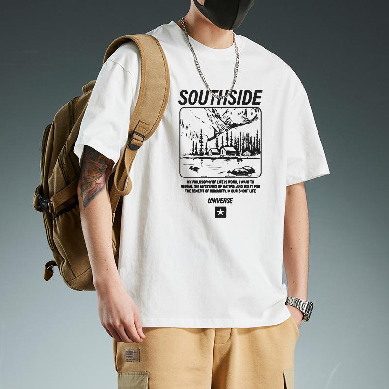 

Minimalist Sportwear Tees Printed Short Sleeved T-shirt for Men Cotton Summer Tops S