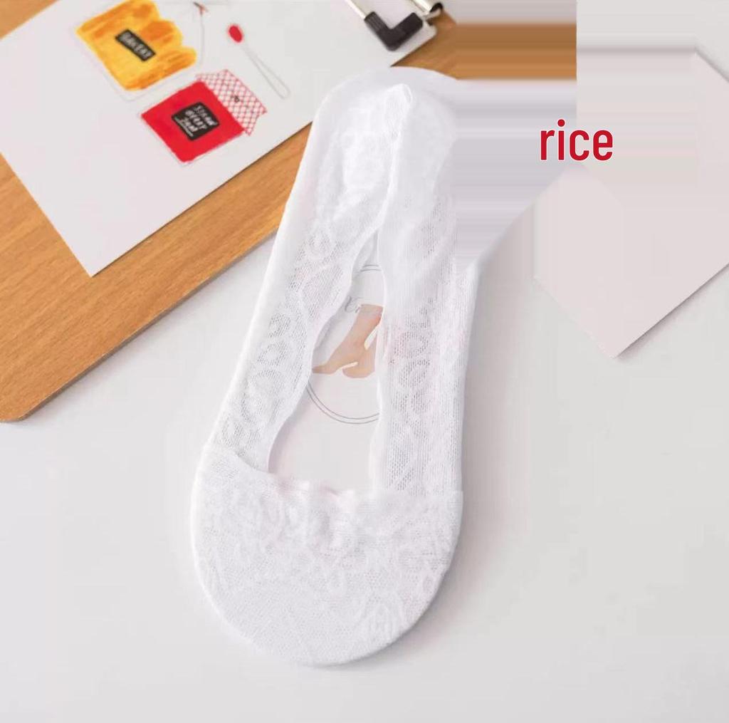 Women's Non-Slip Thin Lace Boat Socks - Invisible Low-Cut Summer Style