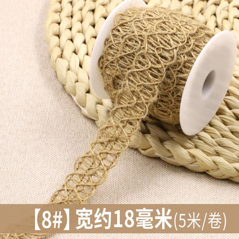 Handmade Diy Hemp Rope Woven Rope Kindergarten Ring Creative Decorative Material Vase Wax Rope Strong Wear-Resistant Flat Rope