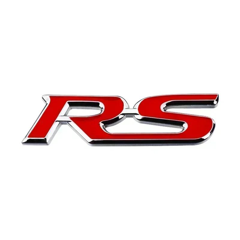 1pcs 3D Metal RS Logo Car Decal Trunk Body Side Sticker Accessories