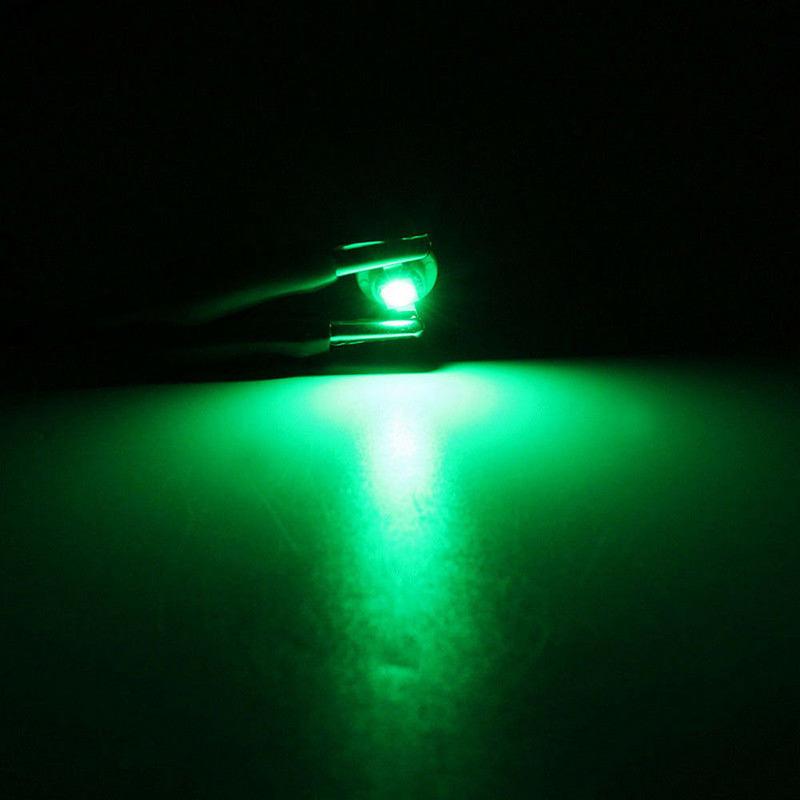 10Pcs T5 B8.5D 5050 1 SMD LED Universal Dashboard Dash Gauge Instrument Light Bulbs Green Plastic Interior Parts Car Accessories