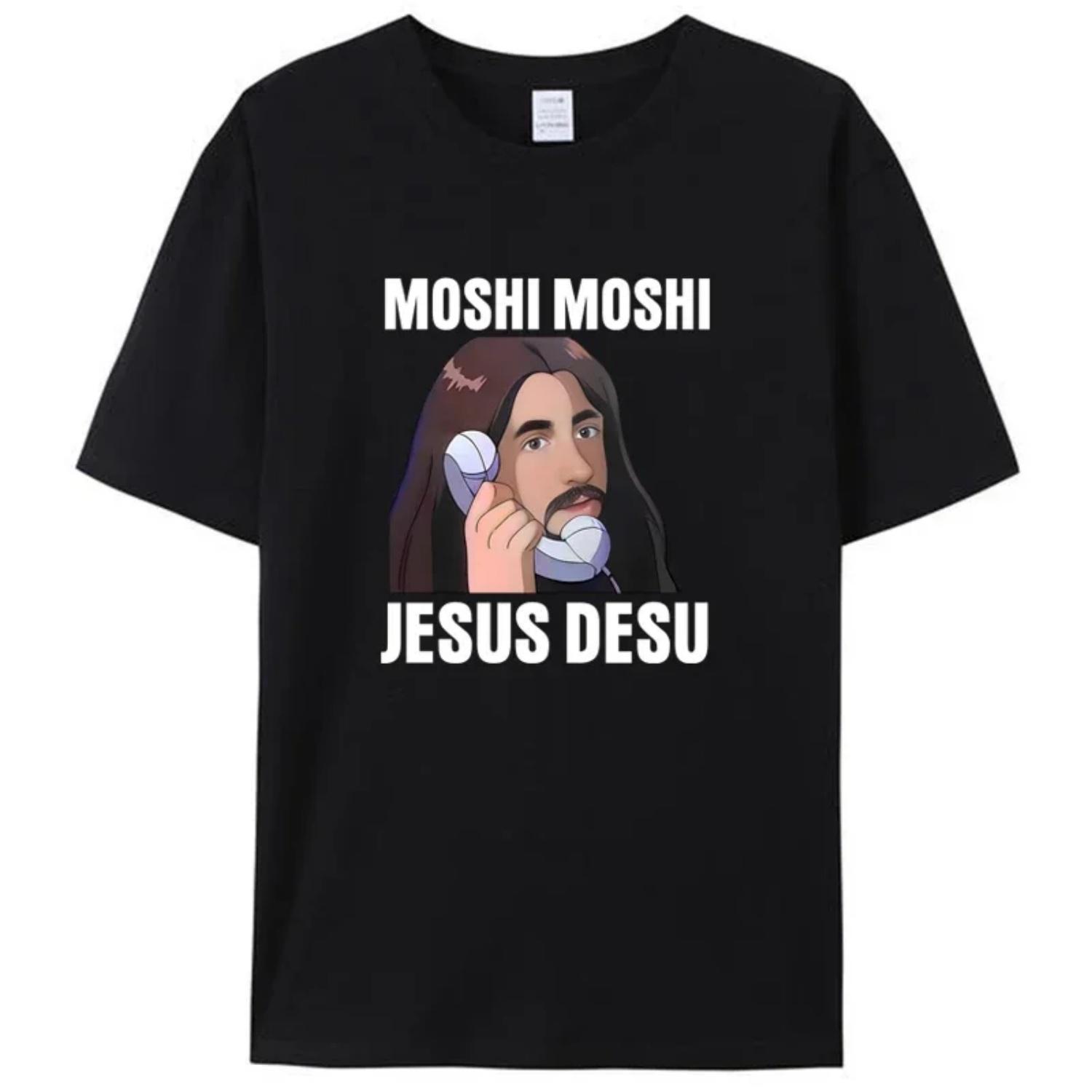 

Moshi Moshi Jesus Desu, Jesus Made A Phone Call In Japanese T-Shirt Clothing Meme Humor Quote Retro Women Shirts Gift S