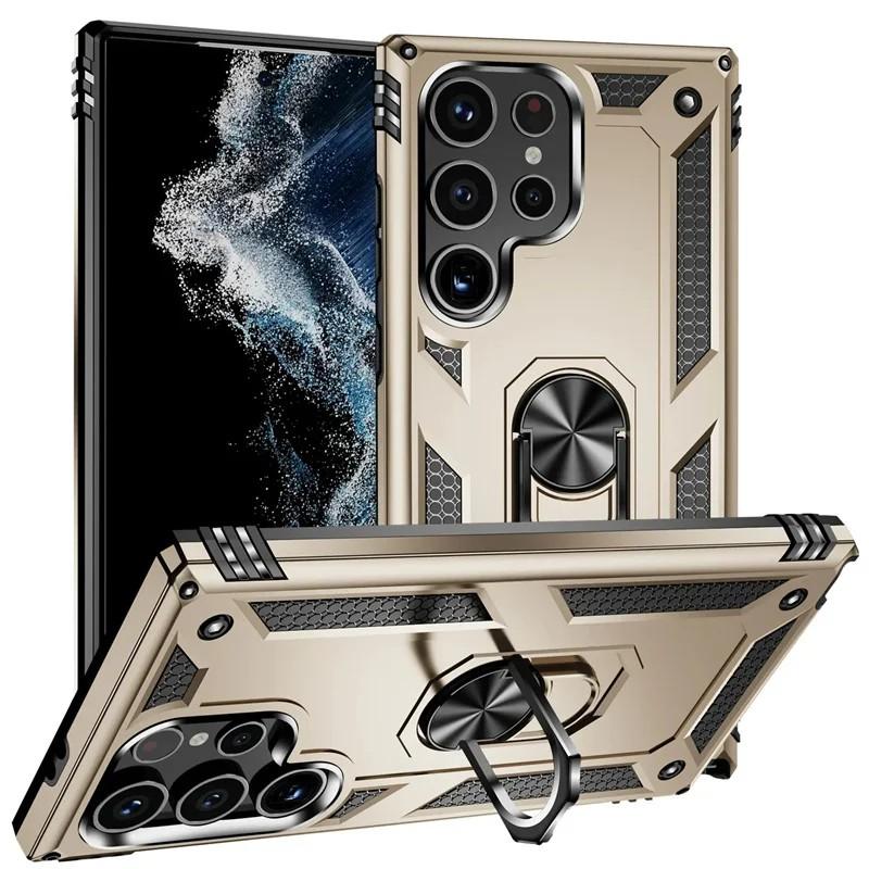 Premium Armor Shockproof Case for Samsung Galaxy S2 S24 S23 S22 S21 S20 Ultra Plus FE Note 20 Ultra Plus Guard Kickstand Cover