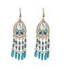 Long fringed earrings Bohemian water drop fringed earrings Ethnic vacation style stud earrings