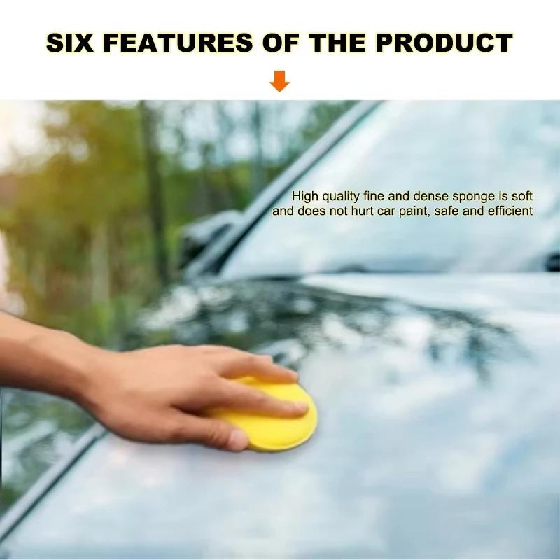 12PCS Car Detailing Sponge High Density Foam Applicator Pad Round Polishing Wiping Cleaning Tool For Auto Car Wash Supplies