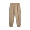 Li Ning Sports Lifestyle Series Solid Color Mid Waist Elastic Cuff Knitted Joggers Men Joggers Khaki AYKU181-4