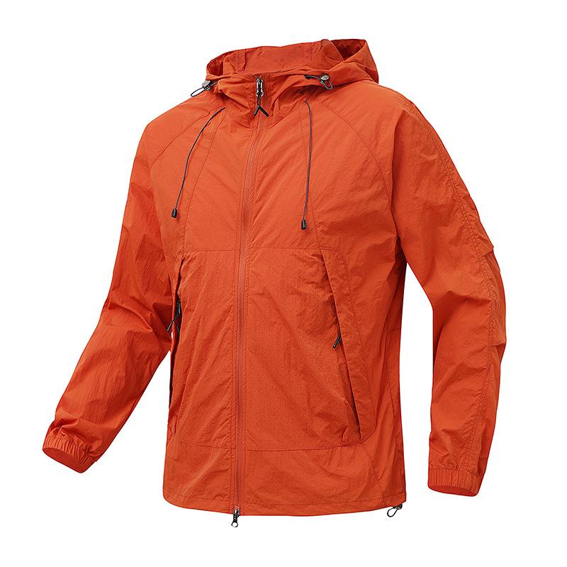 

Summer breathable anti-ultraviolet solid color sunscreen clothing outdoor mountaineering quick-drying breathable skin clothing men 4XL помаранчевий