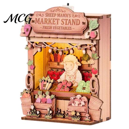 Cute Store Theme Magnet Mini Refrigerator Magnets, DIY 3D Puzzle Magnetic Building Blocks, Scene Assemble Stacking Construction Toy for Kids, Creative