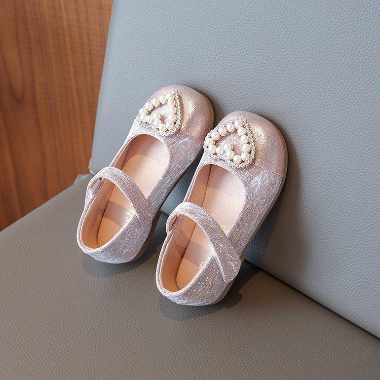 Princess Shoes Girls Small Leather Shoes 2025 Spring New Children's Shoes Fashion Little Girl Shining Crystal Shoes with Dress