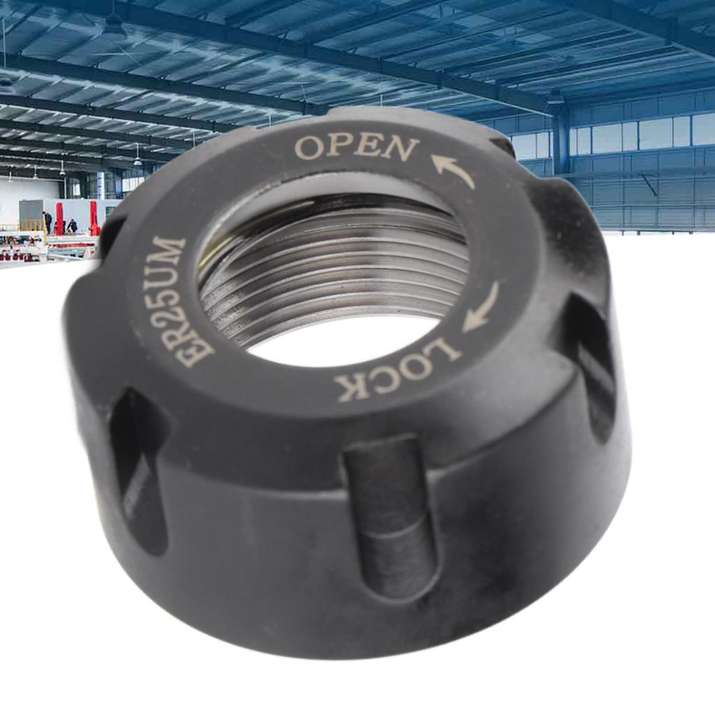 1pcs ER25UMdynamic balancing nut Metal Collet Nut Chuck Holder Lathe(BlackM32*1.5)