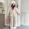 Girls' Autumn-Winter 2025 Fleece Set: Cozy Glutinous Rice Fleece Top and Wide-Leg Pants Two-Piece Outfit