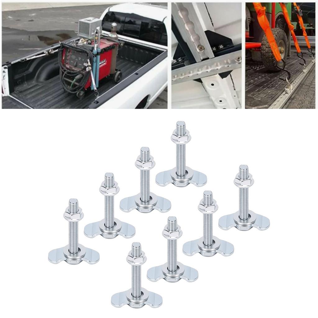 8pcs M8x60 L Track Double Lug Thrded Stud Nut Fitting 6000lbs Load Capacity for Truck Bed Trailer Pickup RV ATV