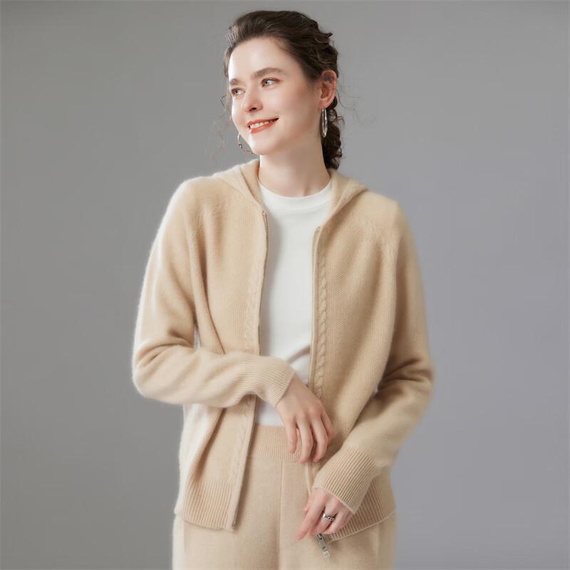 Fanzhen Women's Hooded Thick Cashmere Cardigan