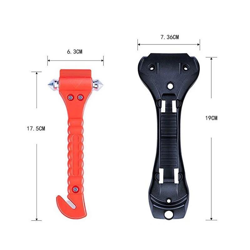 ISGTDRM Safety Hammer Camping Driving Car Seat Belt Cutter 2-in-1 Emergency Break Window Glass Punch Survival Life Rescue Tools