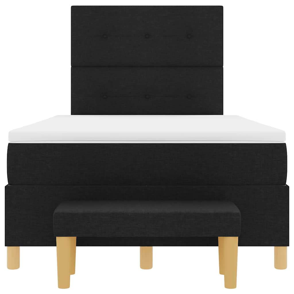 Boxspring Bed with Headboard Black 190 X 120 Cm Fabric